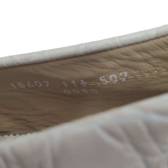 Aldo Brue Men size 11 Beige Crocodile Embossed Leather Driving Loafer shoe Italy - Picture 7 of 11